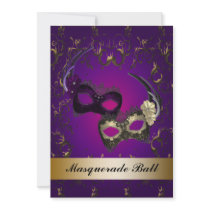 Purple Mardi Gras Masks Masquerade Party