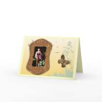 Purple marionette with butterfly cards