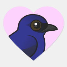 Purple Martin Heart Stickers