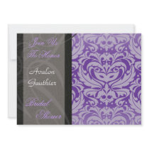 Purple Mask Halloween Bridal Shower Invitation
