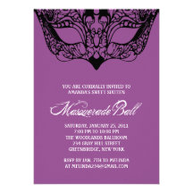 Purple Masquerade Invitations