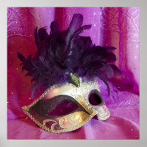 Purple Masquerade Mask Posters