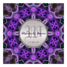 Purple Medieval Gothic Wedding Invitations