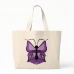 Purple Meow Mask Canvas Bag