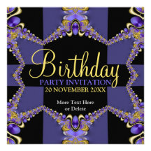 Purple Modern Girls Birthday Party Invitations