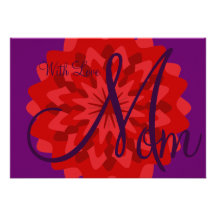 Purple Monogram For Mom -Customize Announcements