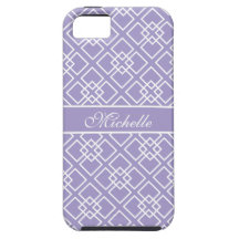 Purple Monogram Geometric Pattern iPhone 5 Case