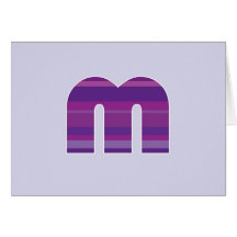 Purple Monogram - Letter M Cards