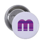 Purple Monogram - Letter M Pinback Button