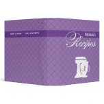Purple Monogram Recipe Book 3 Ring Binder