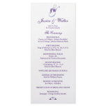 Purple Monogram Wedding Program rack cards
