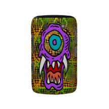 Purple Monster with Fangs & One Eye Blackberry Case