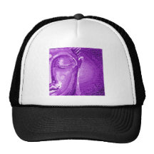 Purple Mosaic Buddha Face Mesh Hats