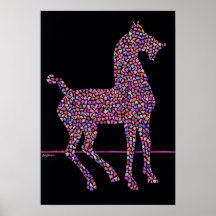 Purple Mosaic Horse Poster
