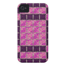 Purple Mosaic Tile Look iPhone 4 Covers
