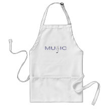 Purple Music with Note for Music Lovers Aprons