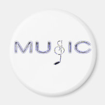 Purple Music with Note for Music Lovers Magnets