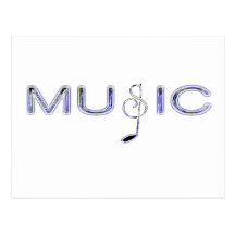 Purple Music with Note for Music Lovers Post Card