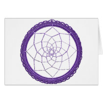 Purple Native American Dream Catcher Greeting Cards