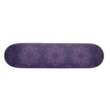 Purple Nebula Mandala Skateboard