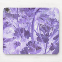 purple negative flower mouse pad