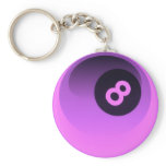 Purple Neon 8 Ball Keychain