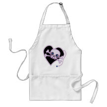 Purple Neon Skull Apron