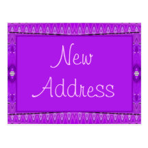 purple new address post cards