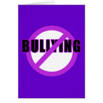 Purple NO BULLYING T-shirts and Buttons Cards
