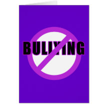 Purple NO BULLYING T-shirts and Buttons Cards