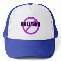 Purple NO BULLYING T-shirts and Buttons Mesh Hats