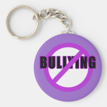Purple NO BULLYING T-shirts and Buttons Key Chain