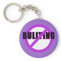 Purple NO BULLYING T-shirts and Buttons Key Chain