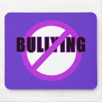 Purple NO BULLYING T-shirts and Buttons Mouse Pads