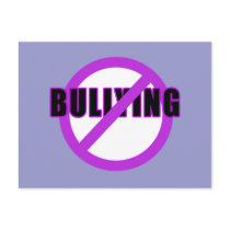 Purple NO BULLYING T-shirts and Buttons Postcard