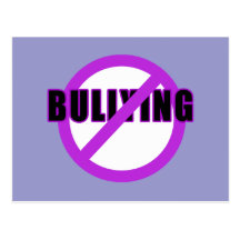 Purple NO BULLYING T-shirts and Buttons Postcard