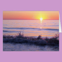 Purple Ocean Sunset card cards