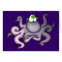 Purple Octopus Greeting Card