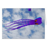 Purple Octopus Kite Greeting Card