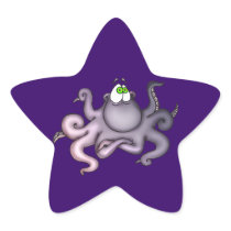 Purple Octopus Stickers