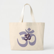 Purple Om Aum hindi design for yoga & meditation Bags
