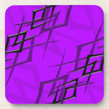 Purple on Black "Thorn" Coasters