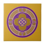 Purple on gold celtic art decorative design tiles