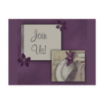 Purple orchid invitation postcards