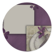 Purple orchid invitation sticker