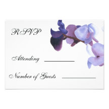 purple orchid rsvp cards personalized announcement