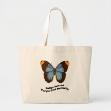 Purple Owl Butterfly Tote Bag