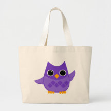 Purple Owl Canvas Bag