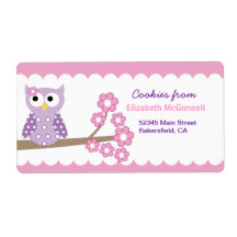 Purple Owl Custom Baking Labels or Stickers
