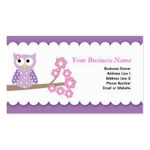 Purple Owl Customizable Business Card Template